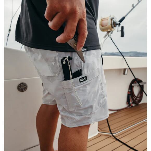 Pelagic Men's Light Gray Brush Camo Madeira Cargo  20" Hybrid Shorts Size 40 - Picture 13 of 13